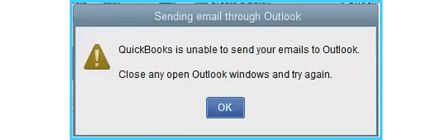 QuickBooks error sending email invoice outlook