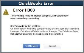 QuickBooks error message H303